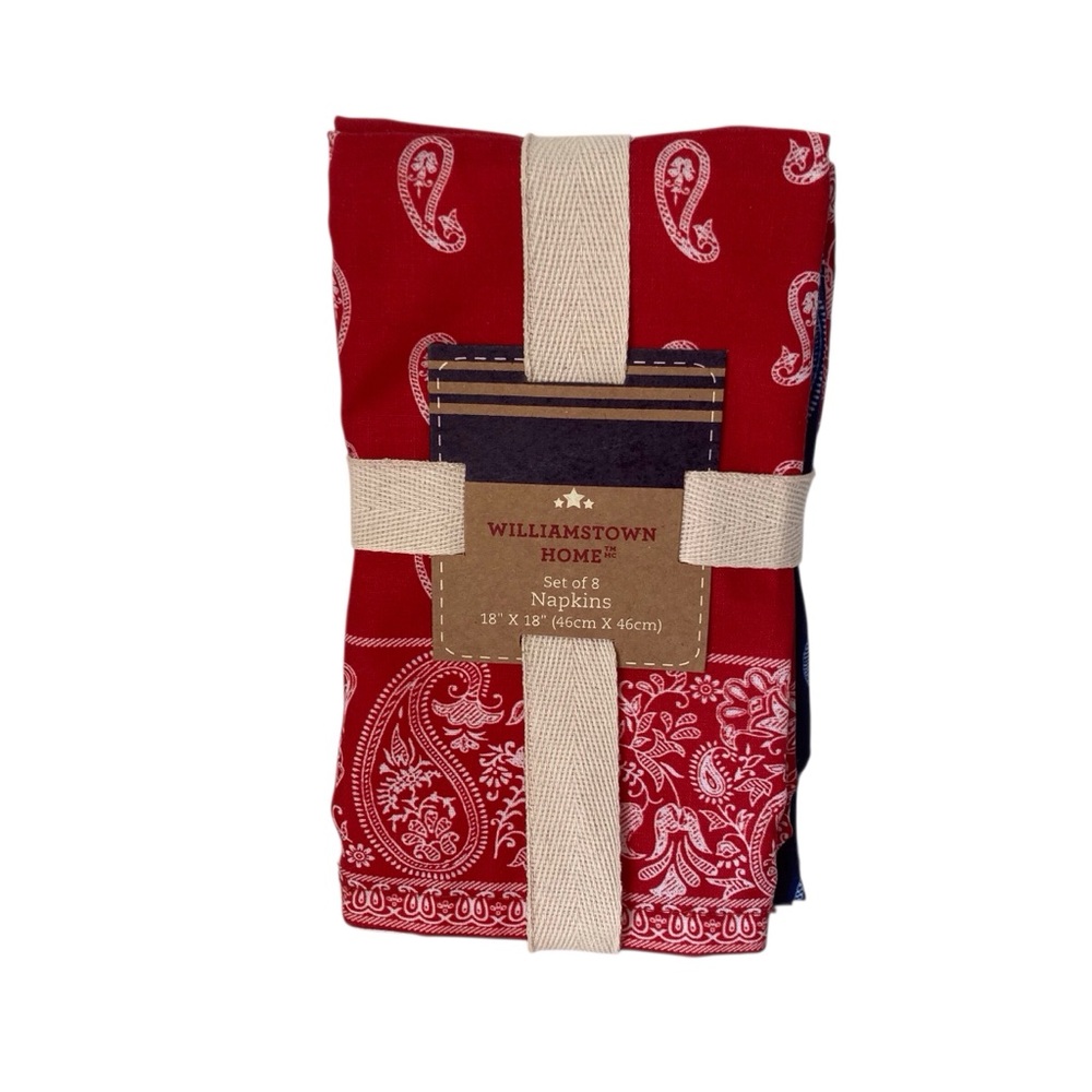 Bandana Print Napkins Set (8) NWT